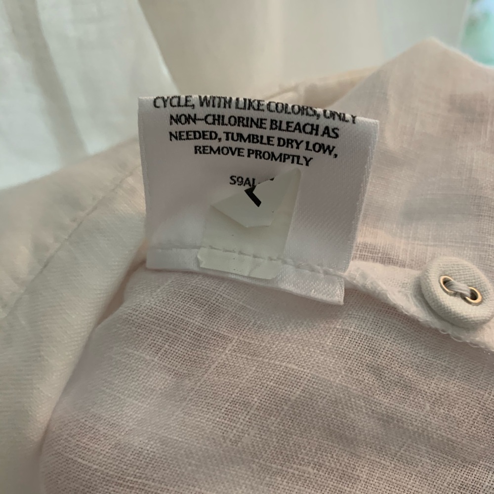 Eileen Fisher Irish Linen Button Down Shirt - Picture 7 of 7